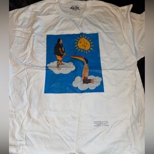 White T-Shirt with Colorful Graphic